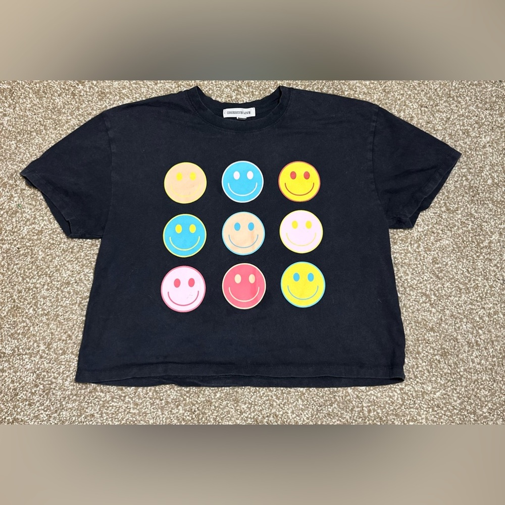 Smiley Graphic Cropped T-Shirt
